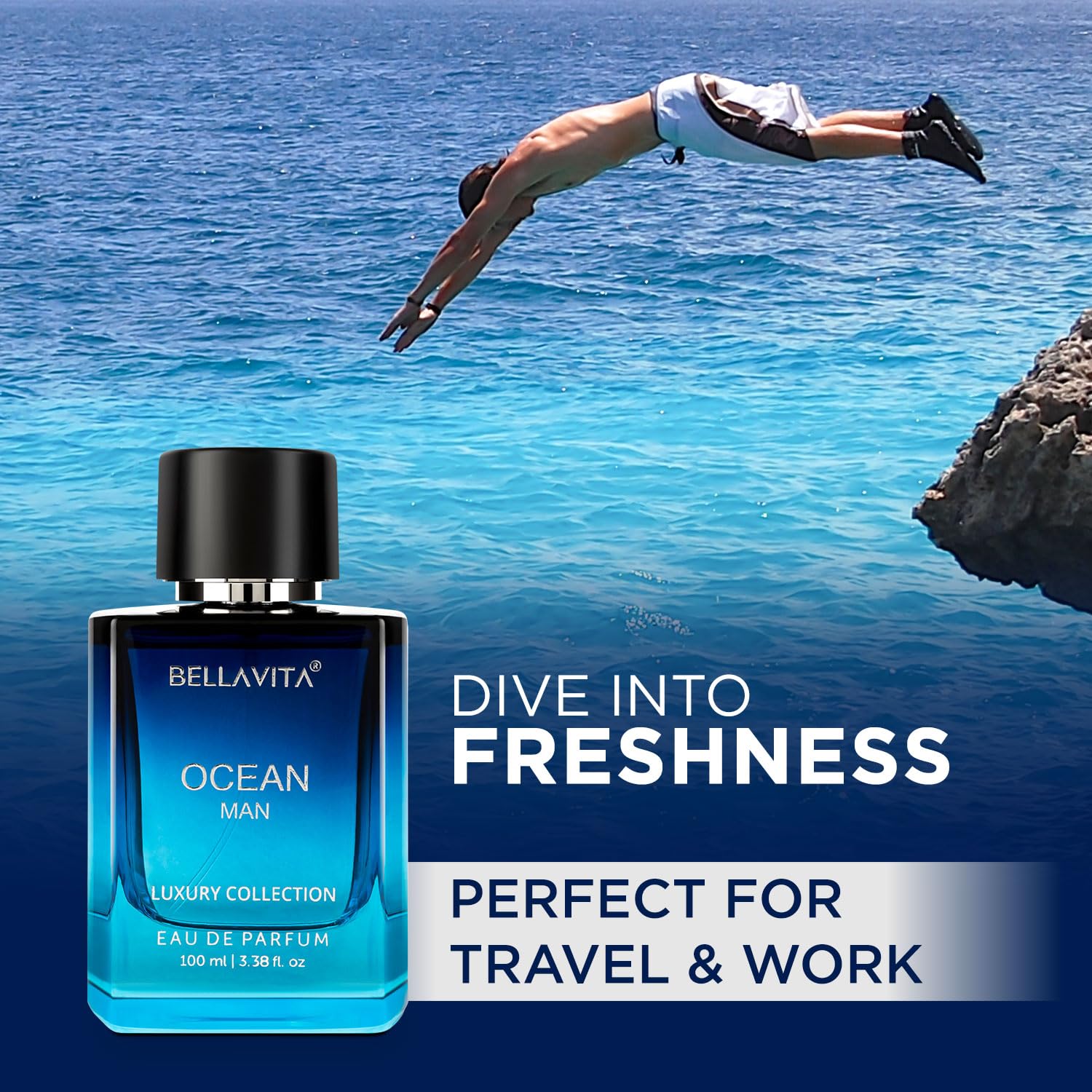 Bella Vita Luxury Ocean Man Eau De Parfum 100ml 3.4 Fl.oz. Luxury Collection | Long Lasting