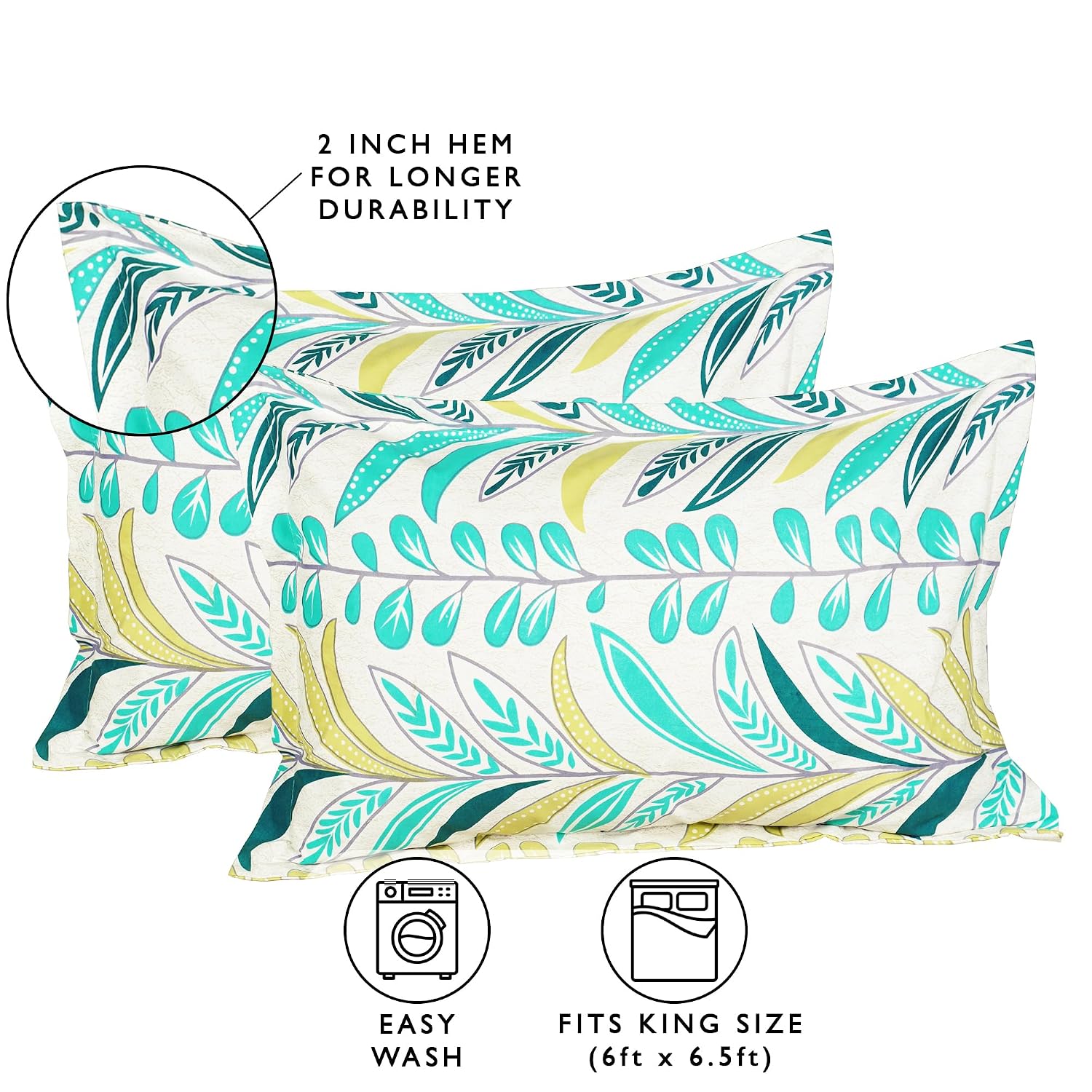 Fitted Bedsheets King Size With 2 Pillow Cover - 72 X 78 Inches, Multicolor | All Around Elastic Bedsheet - Crafted From Soft, Breathable Fabric