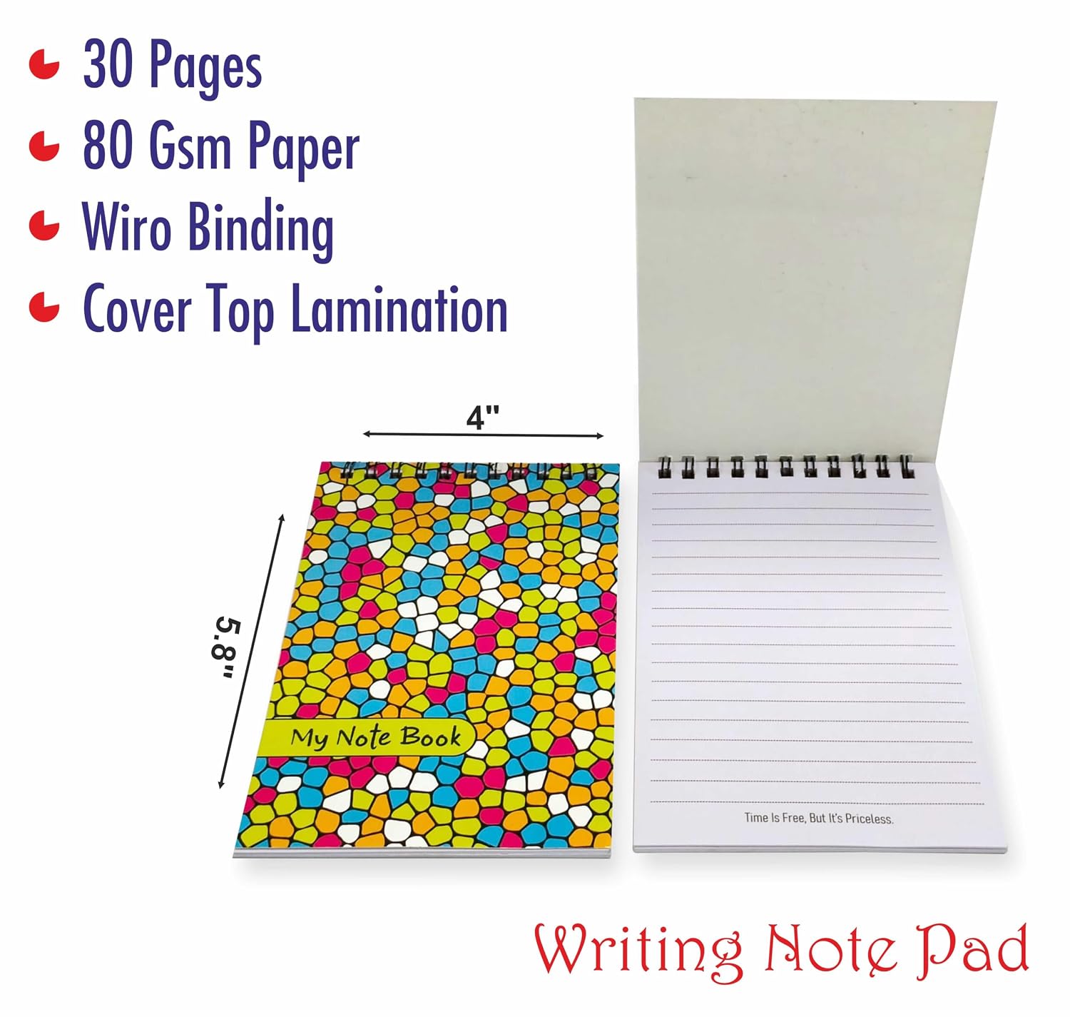 Ruled Laminated Cover Corporate Notepad, For Variety Writing Instruments | 30 Pages, Set Of 10