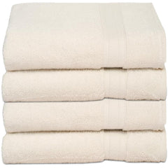 Ambra Linens Highly Absorbent Bath Towel 1850 Gsm | 100% Cotton Soft & Plush All Seasons Use Large Size -4 Pcs (Cream)
