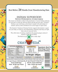 San-Cha Tea Boutique Turmeric Masala Chai - 100gm, 3.5 Ounce | Indian Superfood Blend Wellness Drink - Anti Inflammatory Golden Milk Tea | Medium Caffeine Loose Leaf Tea