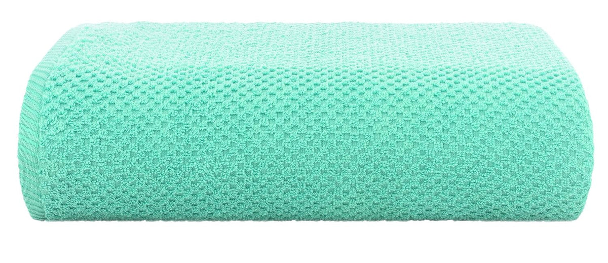 Casa Copenhagen Egyptian Cotton Waffle Large Size Bath Towel 500 Gsm (Aque Blue)