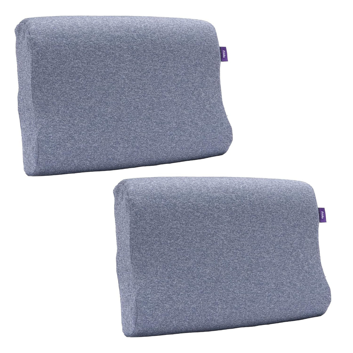Ultimate Cervical Neck Pillow For Pain Relief Sleep, Premium Blue | Improves Posture & Spinal Alignment | Neck Cushion With Ultra Responsive Memory Foam & Skin Friendly Cover - Pack Of 2