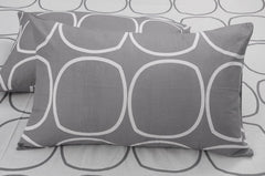 Cotton Double Bedsheet For Queen Size With 2 Pillow Covers - 88 X 96 Inches, White & Grey | Good For Guest Houses, & Daily Home Use