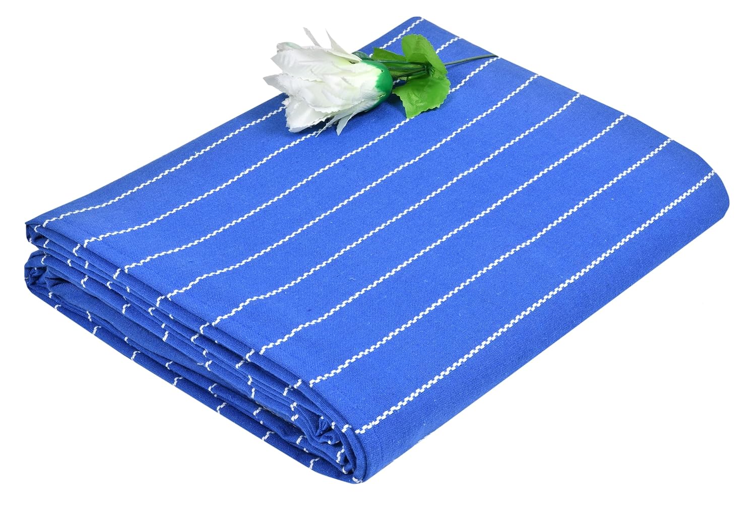 Cotton Bed Sheet For Single Bed - 60 X 90 Inches, Blue | Premium Sustainable 100% Cotton Fabric - Beautiful & Soft Touch, Perfect For Everyday Use