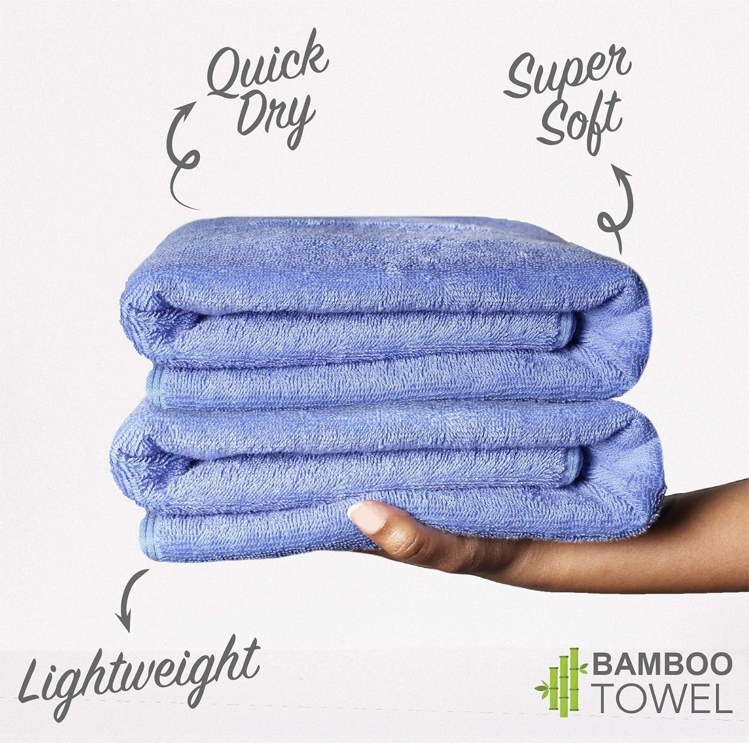 Heelium Bamboo Bath Towel 3x Softer & Quick Drying 400 Gsm Pack Of 2 (Iris)