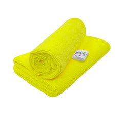 Softspun Microfiber Cloth 350 Gsm | Thick Lint & Streak-Free Multipurpose Cloths Microfibre Towels - 2 Pcs (Yellow)