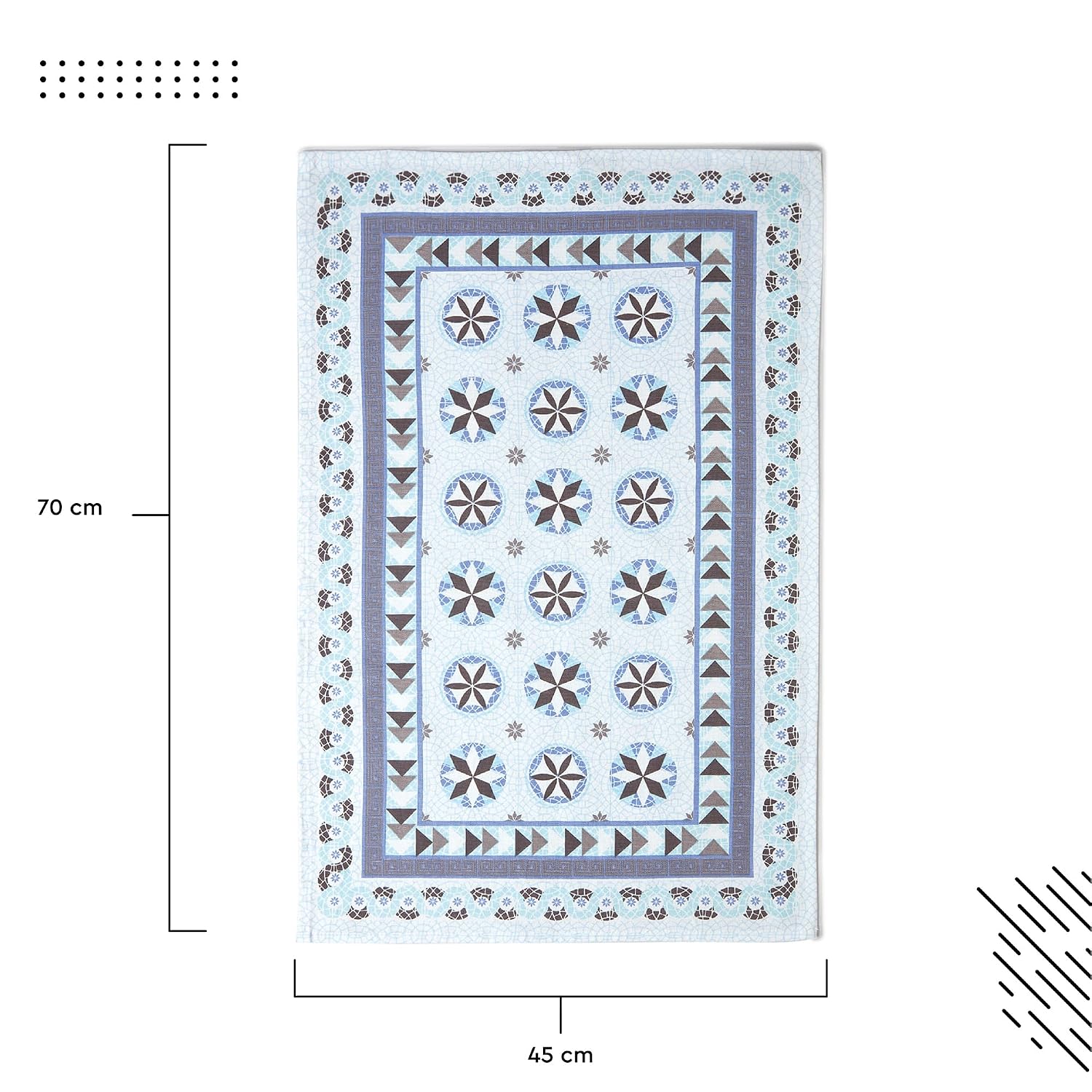 Encasa Xo Cotton Kitchen Towel 250 Gsm | Super Absorbent Tea Towels & Dish Cloths For Washing Up, Drying Dishes & Cleaning | Pack Of 3 (Mosaic)