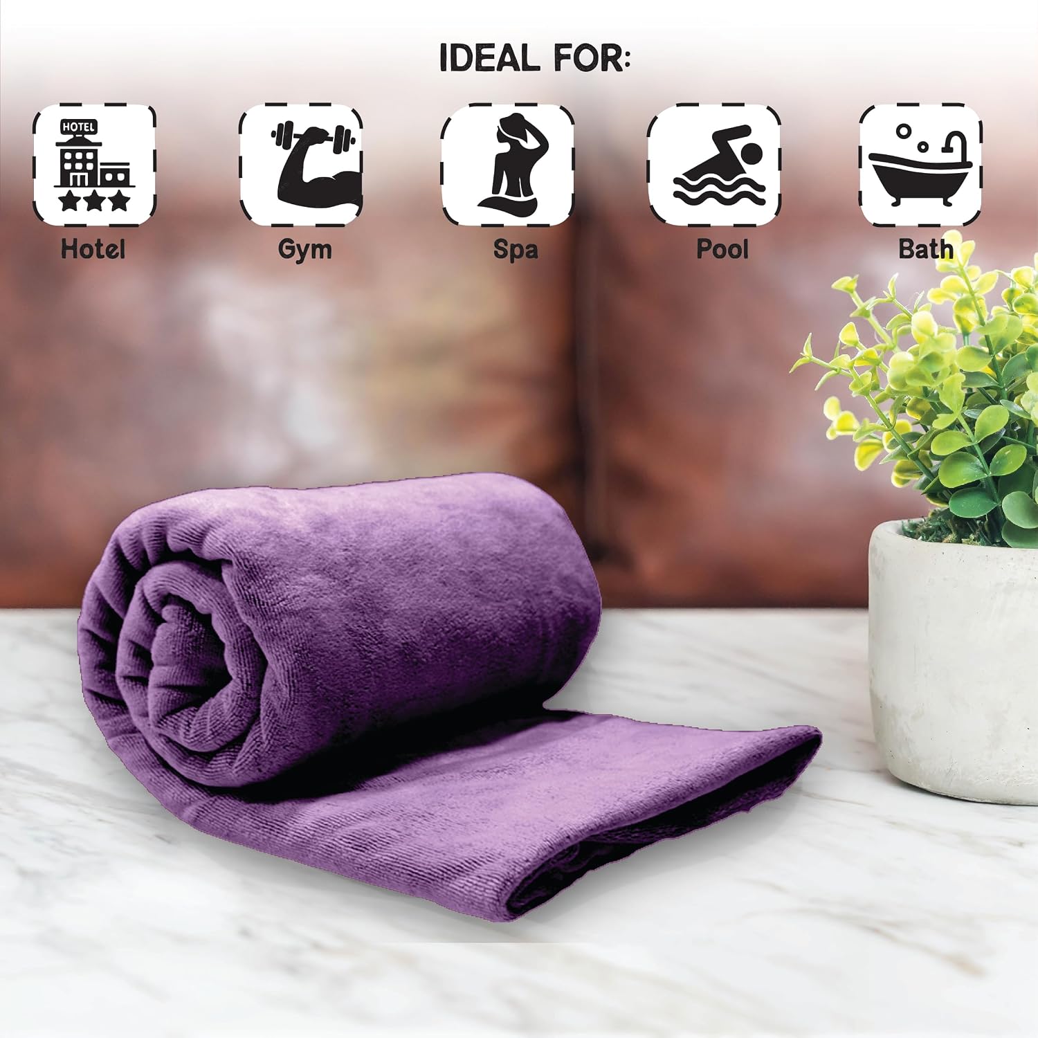 Housse Premium Microfiber Bath Towel 550 Gsm | Extra Large Quick Dry Towels Super Soft Plush | Ultra Absorbent For Home, Swimming, Sports, Travel (Wine)
