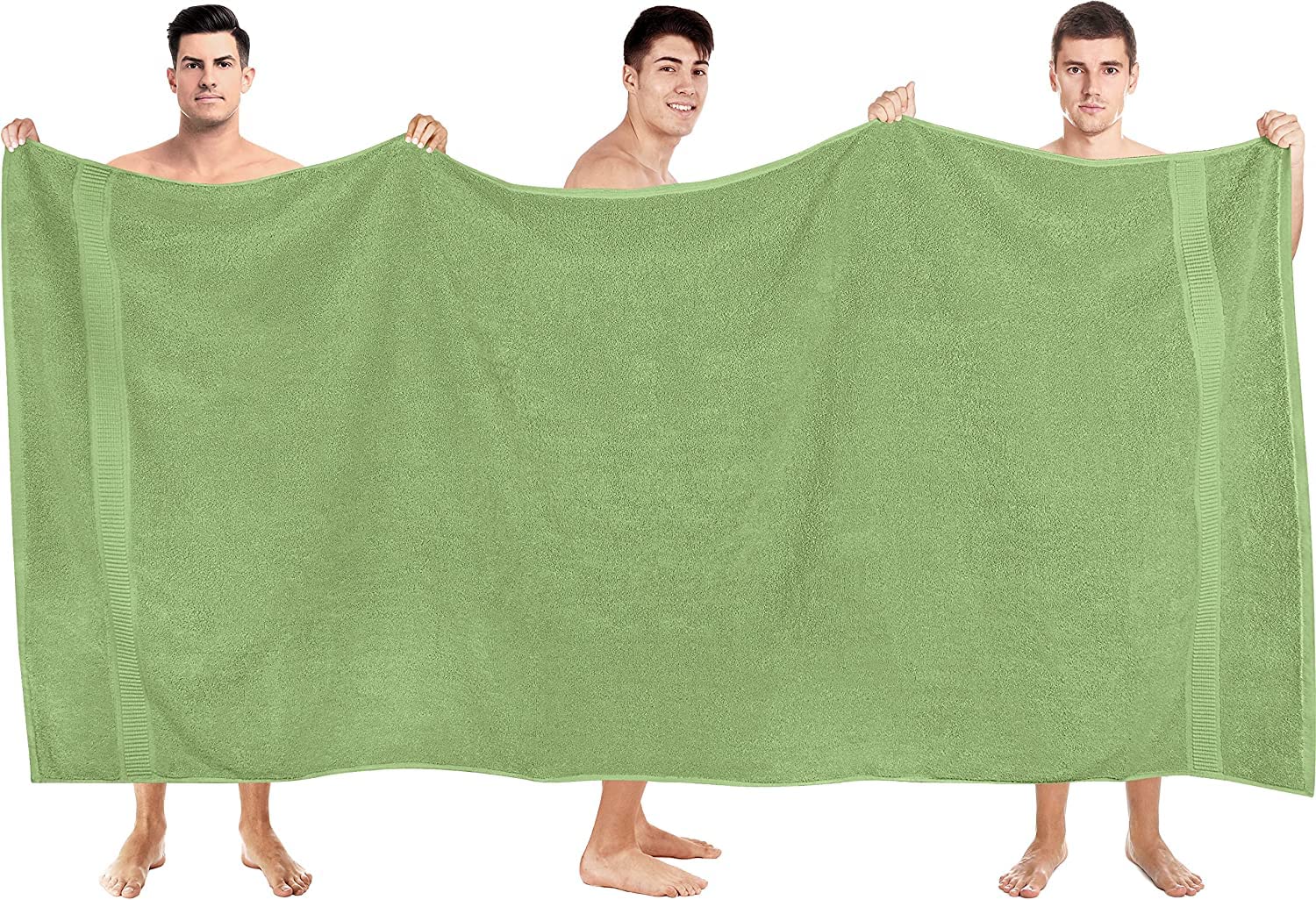 Tiqh 100% Cotton Bath Towel 600 Gsm | Highly Absorbent & Quick Dry Extra Large Bath Towel (Green)