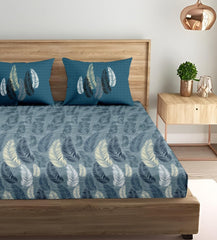 King Size Fitted Bedsheet With 2 Large Pillow Covers - 108 X 108 Inches, Teal | Soft, Breathable & Durable | Wrinkle Resistant