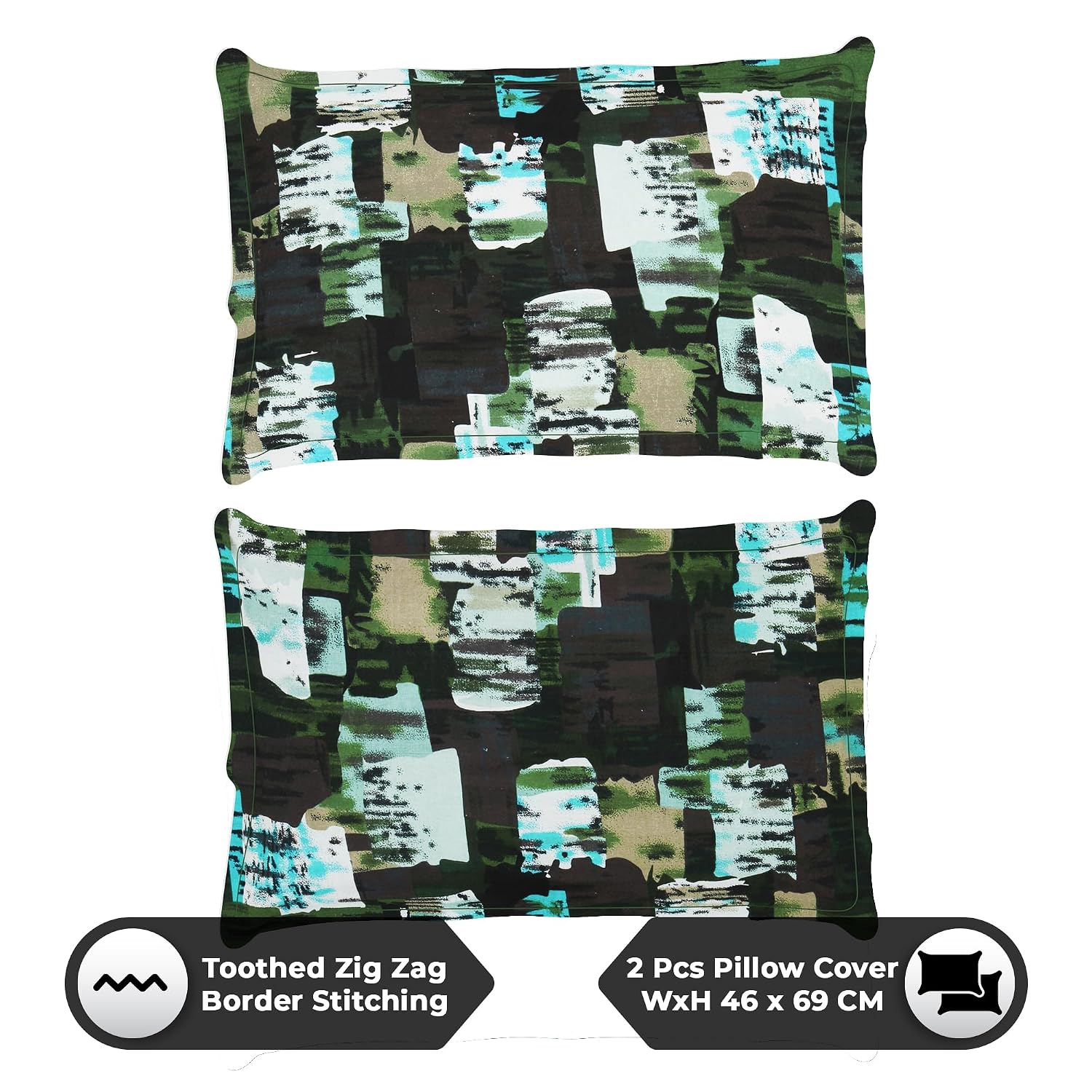 Bedsheets For Double Bed With 2 Pillow Covers - 88 X 100 Inches, Olive Green | Ideal For Home Decor, Guest Home, Hotel