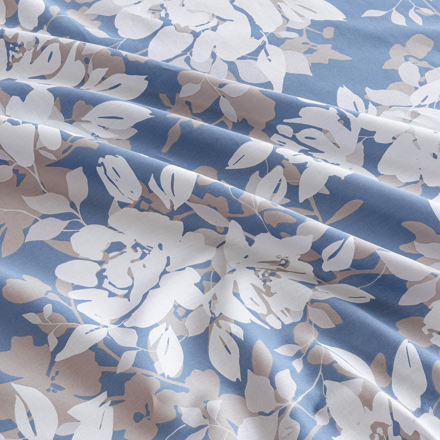Double Size Bedsheet With Two Pillow Covers - 84 X 90 Inches, White & Blue | Comfort Bedsheet For Double Bed | Perfect For Home Decor & Gifting