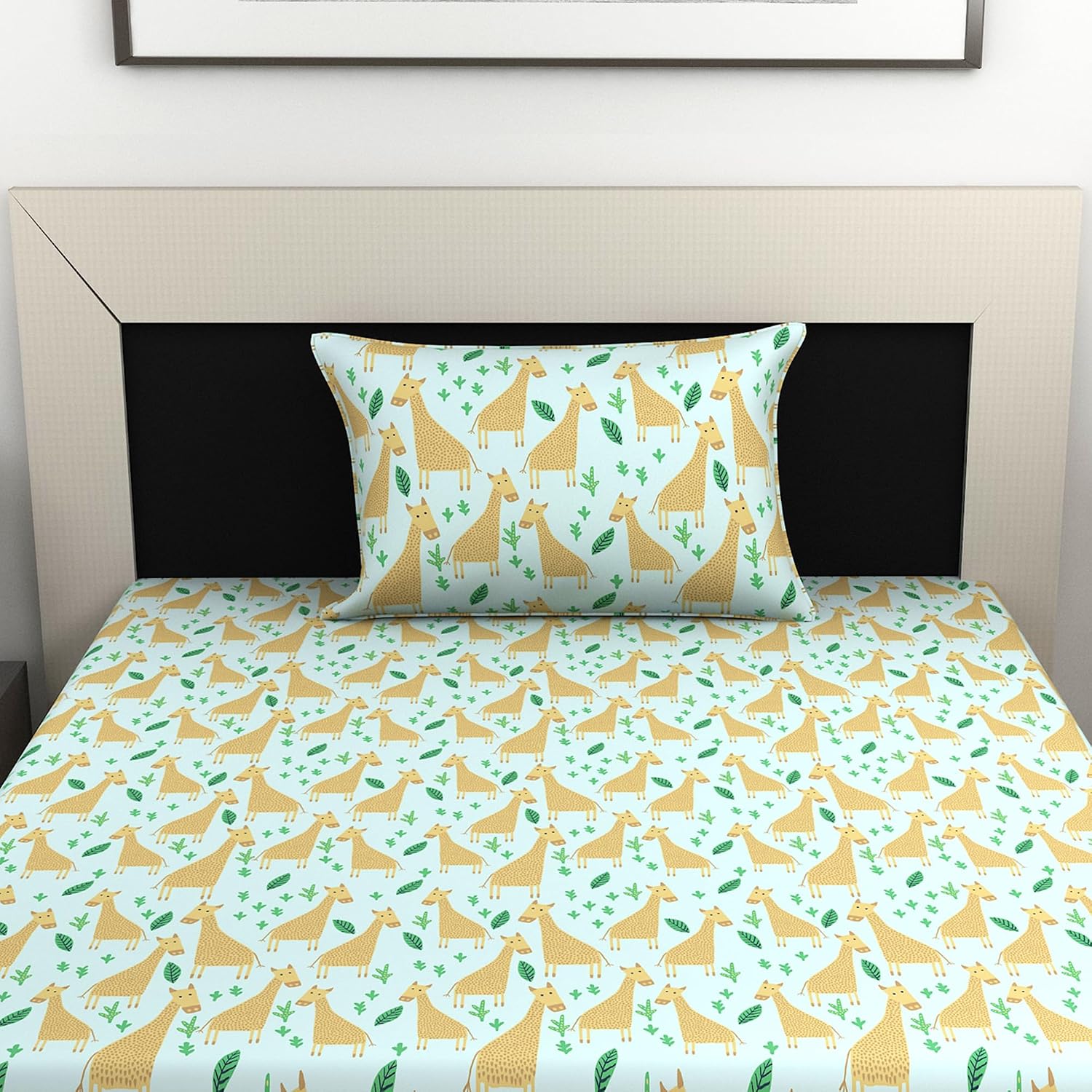 1 Single Bedsheet With 1 Pillow Cover - 57 X 87 Inches, Multicolor | Skin Friendly Fabric For Everyday Use - Soft, Breathable & Comfortable Sleeping