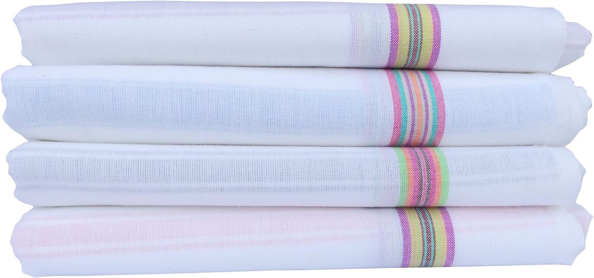 Fancyadda Cotton Bath Towels Combo 600 Gsm | Extra Large Size Towel (White) -Set Of 4