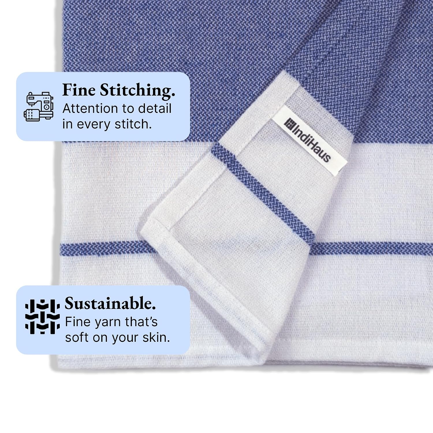Indihaus Cotton Bath Towels 460 Gsm | Absorbent Large Size Quick Dry Gym Travel & Bath Towel (Blue & Forest Green)- Set Of 2