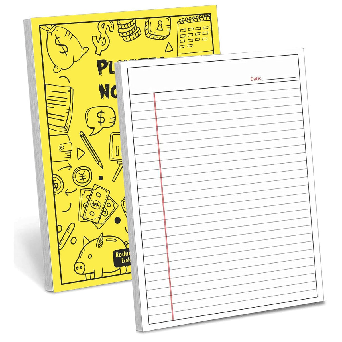 A4 Size, Pads, Writing Notepad, Paper Pad, 50 Single Side Ruled Sheets Per Pad (White) Pack Of 7