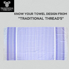 Traditional Thread'S 100% Bamboo Large Size Bath Towels 350 Gsm | Ultra Soft, Absorbent, Light Weight & Quick Dry Towel, Travel, Gym, Beach (Indigo Blue)
