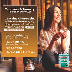 Borges Stress Relief Olive Leaf Infusion Tea - 10 Bags In Sealed Envelope | 2X Antioxidants Than Green Tea - With Freshness Of Mint | Caffeine Free, No Added Flavor
