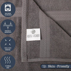 Fresh From Loom Luxury Fur Collection Hand Towel 500 Gsm Napkins Cotton High Absorbency Double Stitched Size (Grey) - Set Of 6