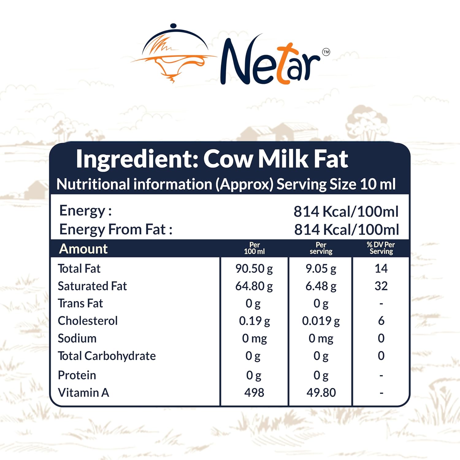 100% Natural A2 Gir Cow Ghee By Netar | Rich In Vitamins A & E Healthy Desi Ghee For Sweets | (5 Litr) 169.0 Ounce | Tin Container