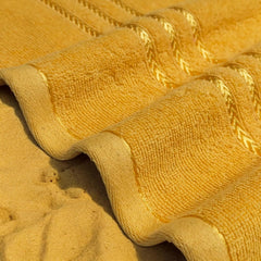 100% Cotton Bath Towel 450 Gsm | Large Size Soft & Absorbent Sport & Beach Bath Towel (Yellow)