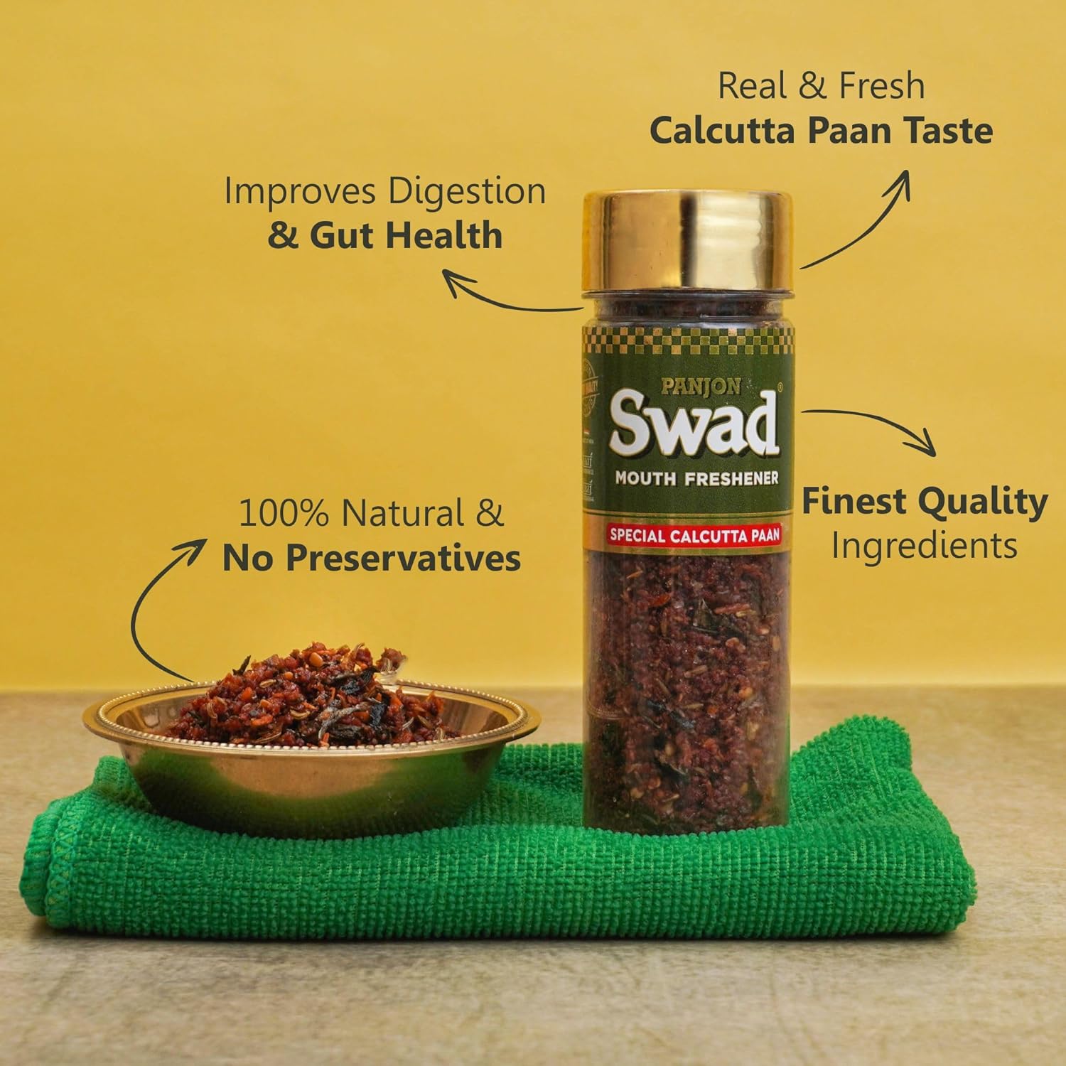Panjon Swad Calcutta Paan 200gm, (100gm *2 Bottles) | Meetha Paan Mukhwas