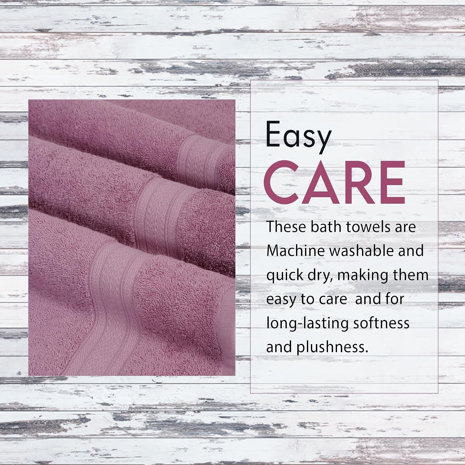 Ambra Linens Highly Absorbent Towels 500 Gsm | 100% Cotton Soft And Plush All Seasons Use, Large Everyday Use, Durable | 4 Pcs Hand Towel Set (Lilac)