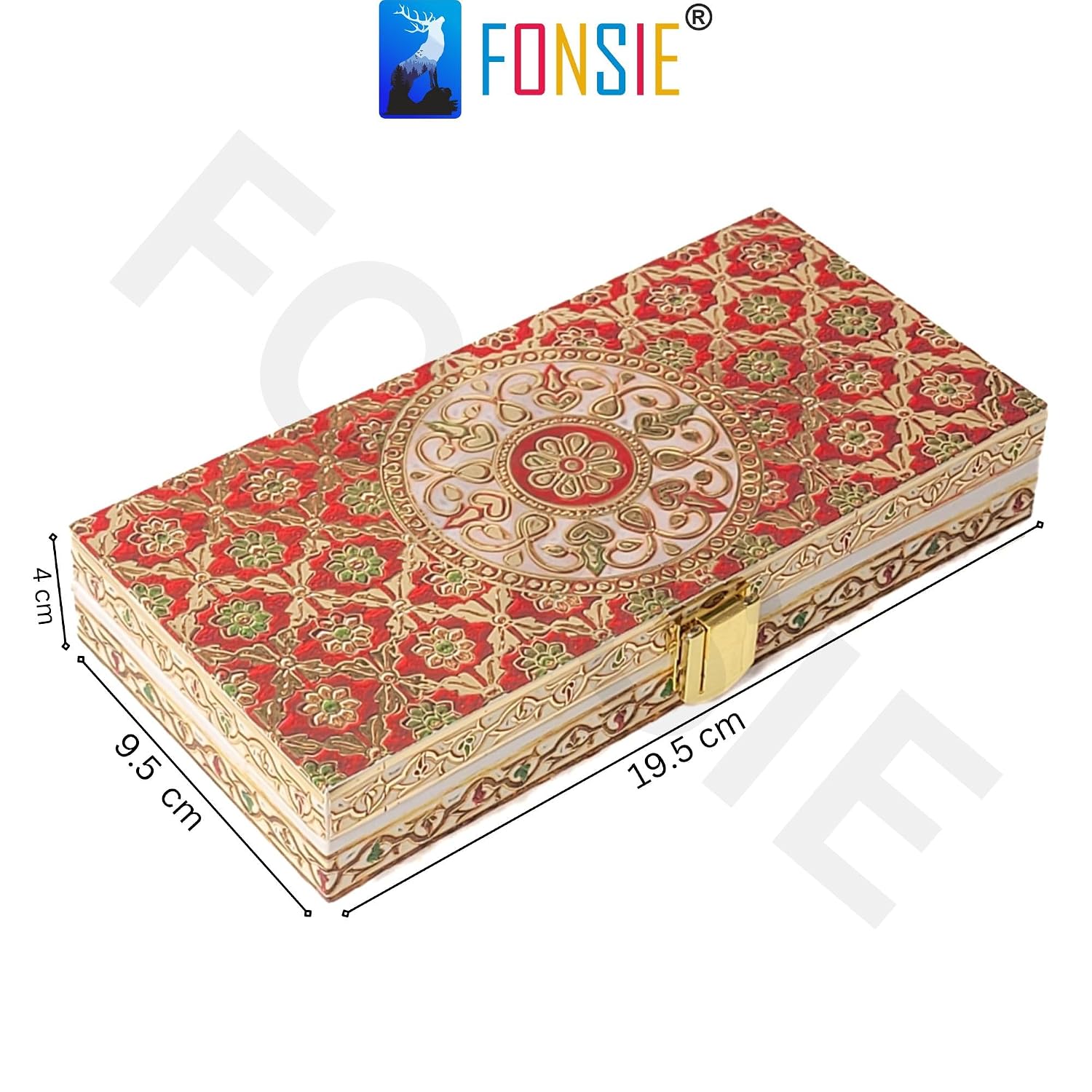 Fancy Shagun Cash Box Or Gaddi Box For Gifting Money On Wedding, New Born Baby, Ring Ceremony Pattern1pc, Material - Wood, Colour - Cream Red Flower