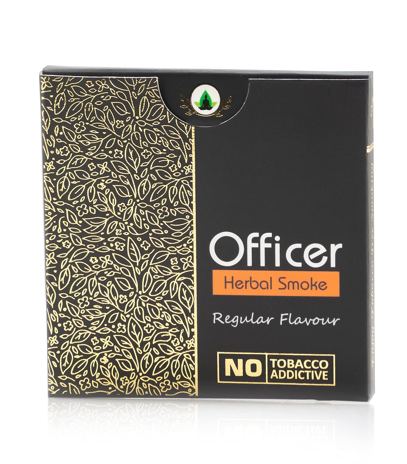 Aarogyam Herbals Officer Herbal Cigarette 100% Tobacco & Nicotine Fre Smoke For Relieve Stress & Mood Enhance Product - Regular Flavour 2 Packets 20 Sticks