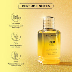 Bella Vita Luxury Oud Gold Eau De Parfum 100ml 3.4 Fl.oz. Luxury Collection | Long Lasting | Gift For Husband