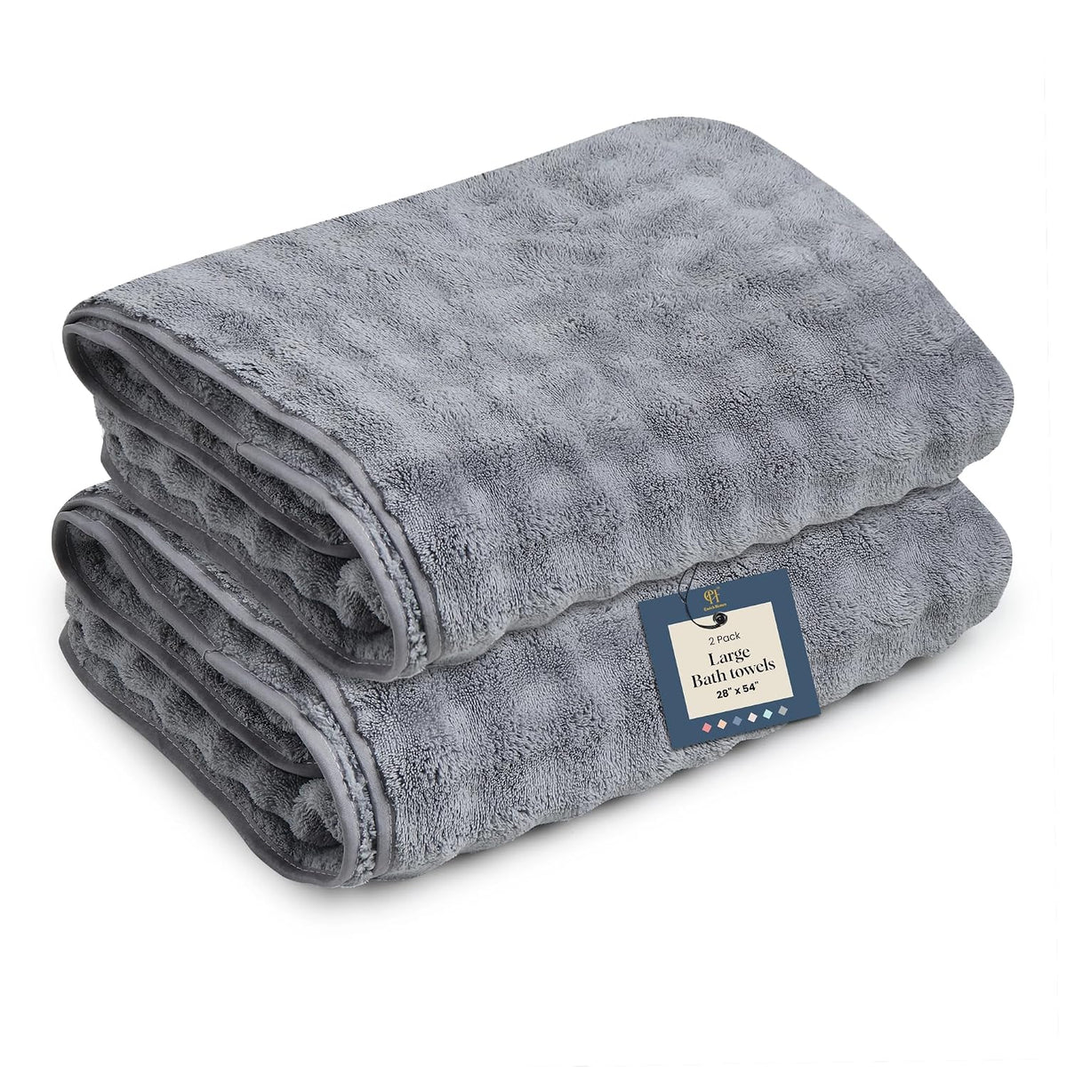 Enrich Homes Microfiber Bath Towels 900 Gsm | Large Size Super Soft Towel For Women & Men (Grey)- 2 Pcs