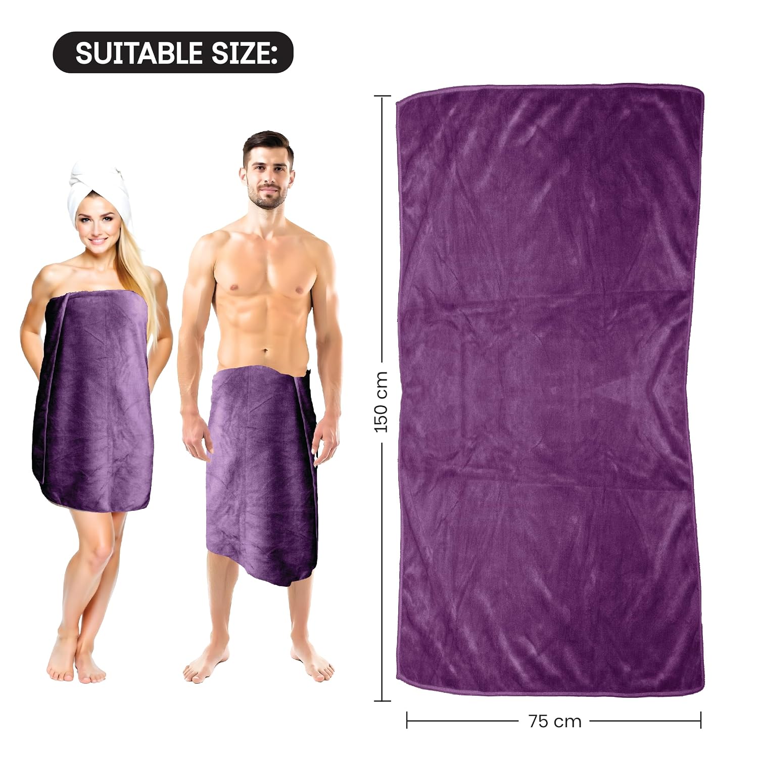 Housse Premium Microfiber Bath Towel 550 Gsm | Extra Large Quick Dry Towels For Women & Men | Super Soft Plush | Ultra Absorbent For Home Swimming Sports & Travel (Wine)