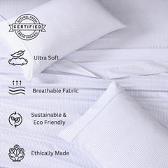 1 Elastic Fitted Bedsheet For Super King Size & 2 Pillow Cover - 72 X 78 Inches, White | Durable & Fade Resistant | Pure Comfort Of Organic Cotton