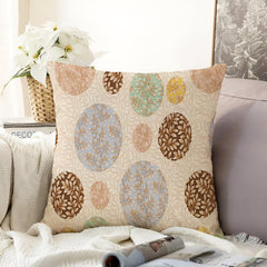 Microfiber Square Pillow Cushion For Sofa & Bed, Multi Circle - 24 X 24 Inch | Fluffy For Comfort & Back Support | Breathable, Premium Cotton Cushion Cover With Zip, Neck Support - Set Of 1