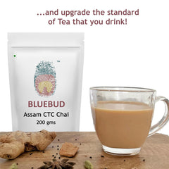 Bluebud Assam CTC Chai Patti Pack Of 2 X 200gm, 7.05 Ounce Each - 200 Cups | Single Grade Loose Assam CTC Tea - Strong & Tasty Original Factory Tea