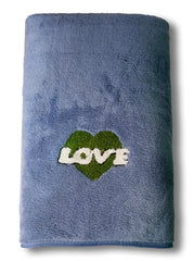 Maxoshine Microfiber Large Size Towels Bath 450 Gsm | Soft Fluffy Coral Fleece Bathing Towel With Hook Quick Dry Super Absorbent Bath Towel (Blue)