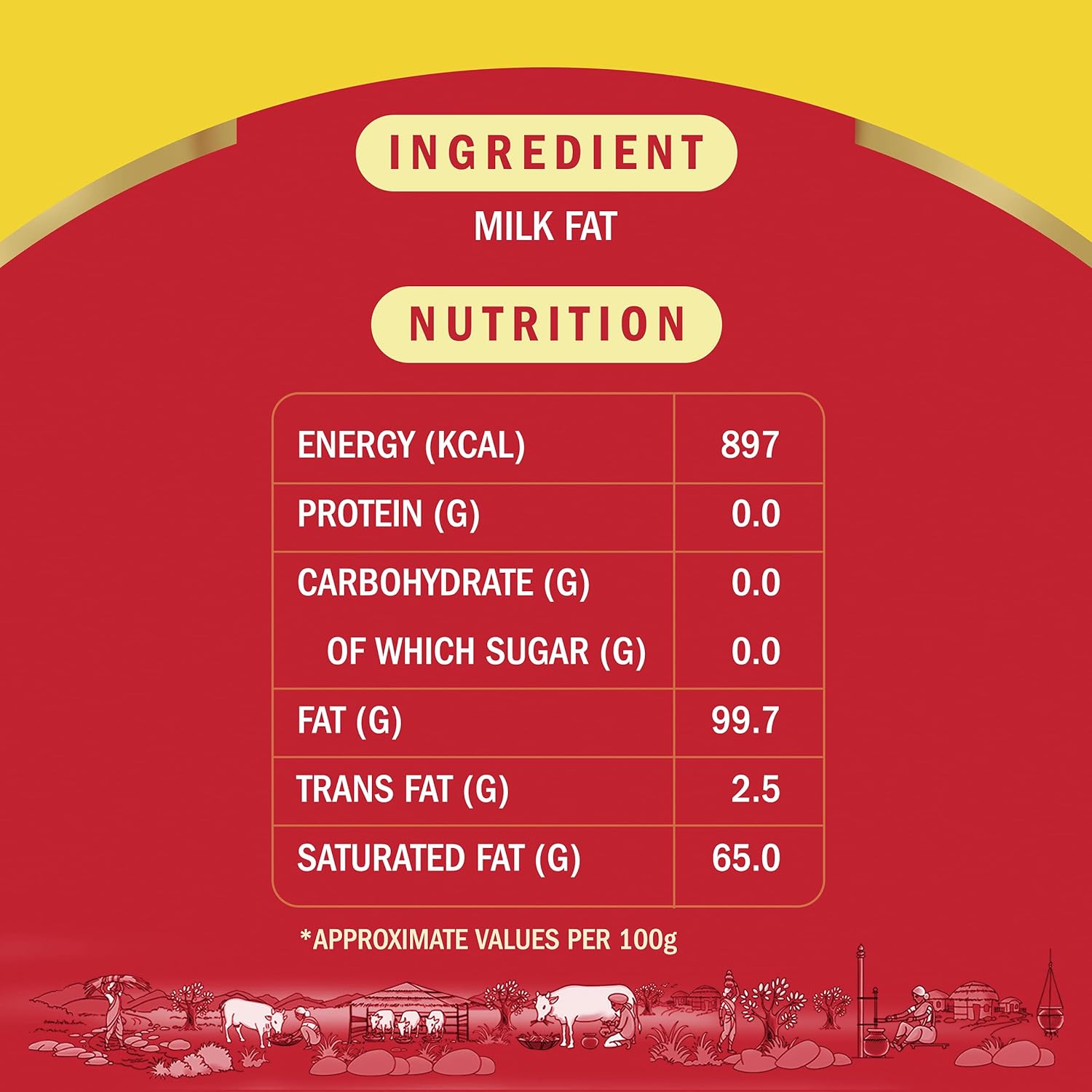 Natural Svasti Desi Cow Ghee By Aashirvaad | Naturally & Healthy Protein Fiber Desi Ghee Perfect For Boost Immunity | (500ml) 16.9 Ounce | Jar Pack