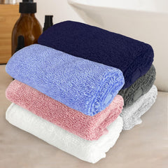Heelium Bamboo Face Towel 1 Kg | Ultra Absorbent & Odour-Free 3x Softer Than Cotton Towels | Pack Of 6 -Grey, Iris, White, Light Grey, Peach & Blue