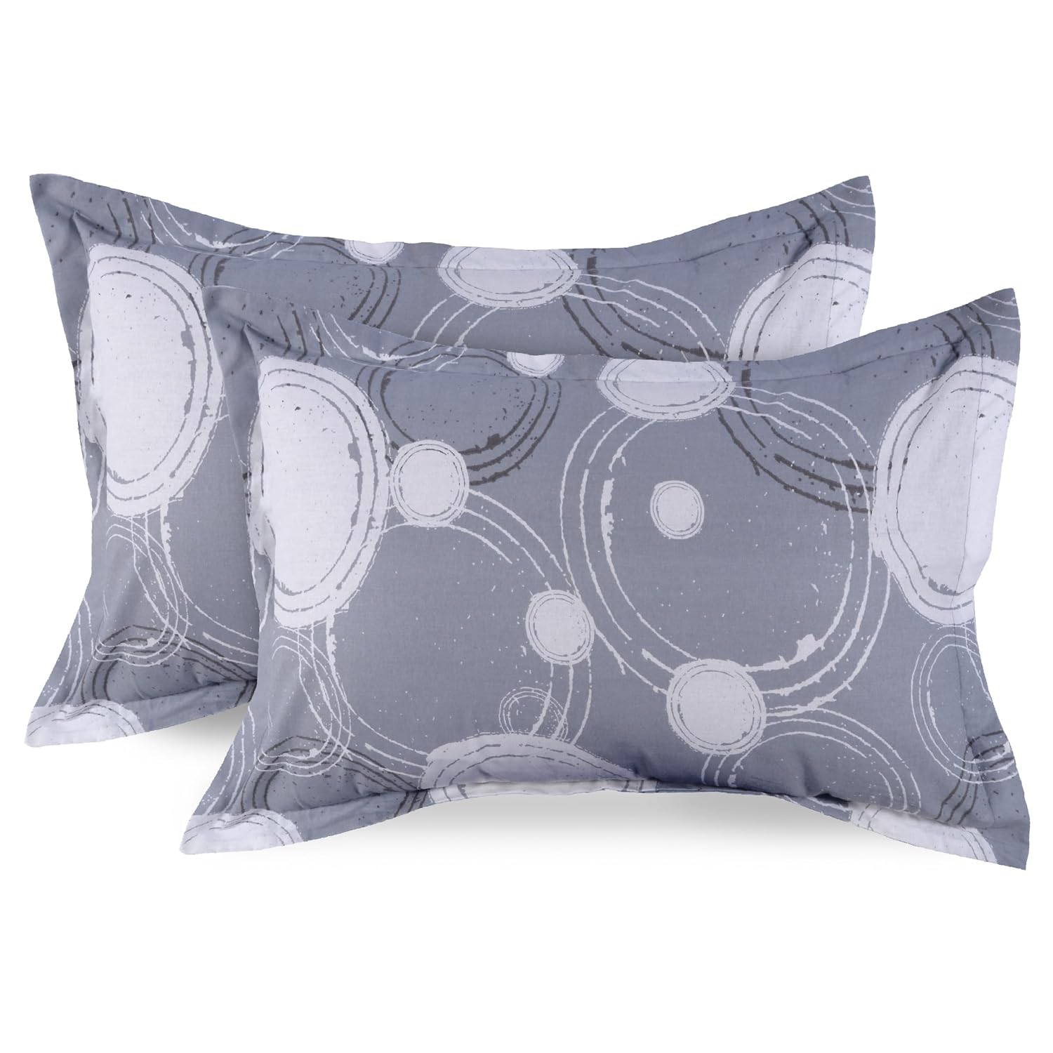 1 King Bedsheet With 2 Pillow Covers - 108 X 108 Inches, Grey | Beautiful Print & Luxury Look Bedsheet | Cotton Bedsheet Is Naturally Comfortable