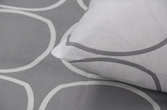 Cotton Double Bedsheet For Queen Size With 2 Pillow Covers - 88 X 96 Inches, Grey & White | Good For Guest Houses, & Daily Home Use