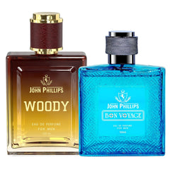 John Phillips Luxury Woody & Bon Voyage Eau De Parfum 100ml 3.4 Fl.oz. Each Pack Of 2 For Men