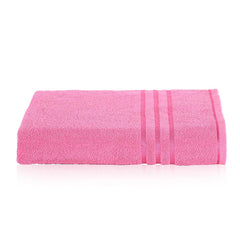 Kuber Industries Bath Towel 450 Gsm | Towel For Bath, Gym, Travel & Beach | Plain Lining (Pink)