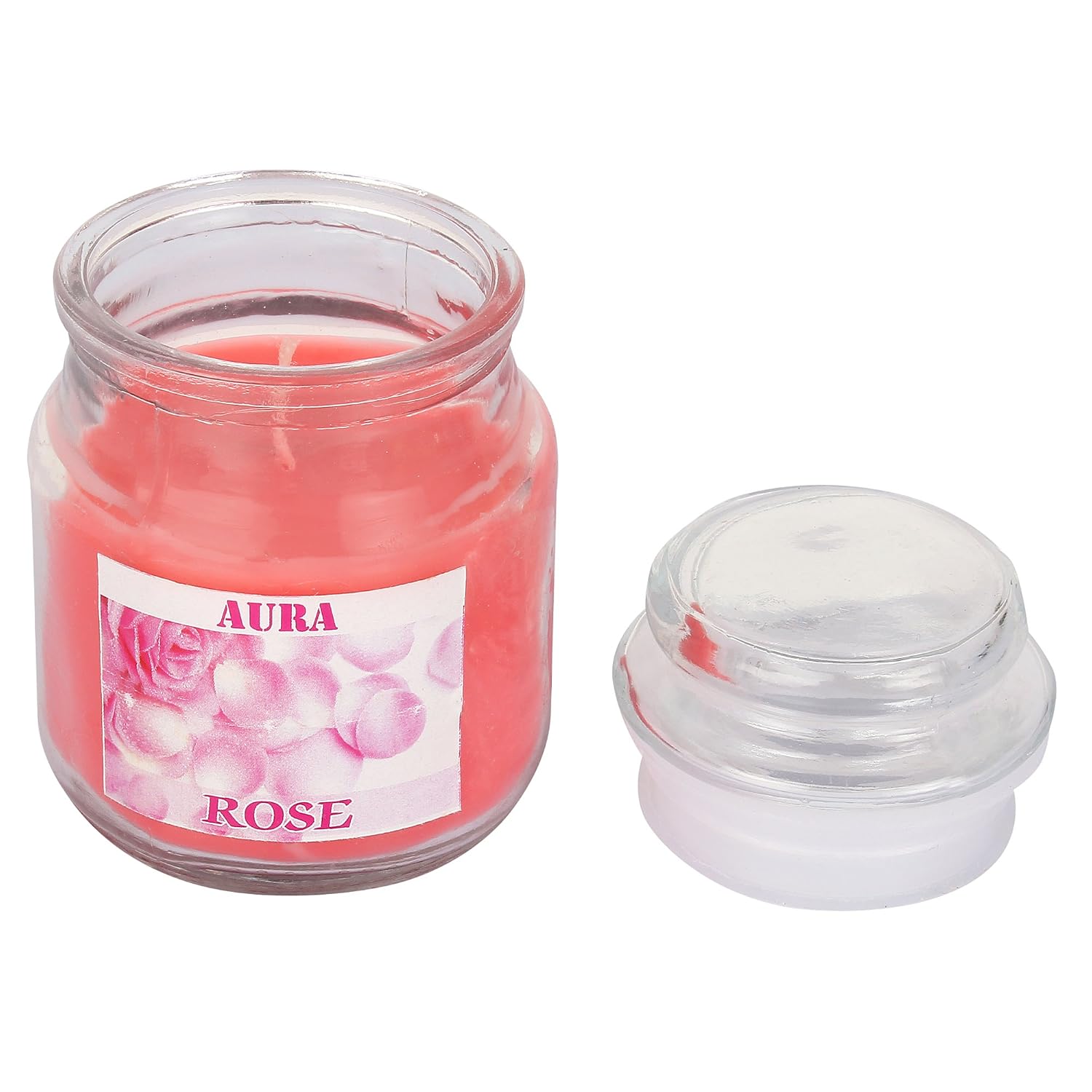 ROSE FRAGRANCE JAR WAX CANDLE SET OF 2 | PERFECT FOR FESTIVE CELEBBRATION CANDLE