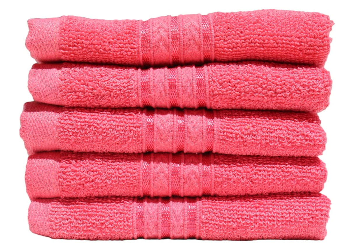 Solance Super Cotton Hand Towel 1000 Gsm | Ultra Soft & Super Absorbent Hand Towel (Cherry Red) - Set Of 5