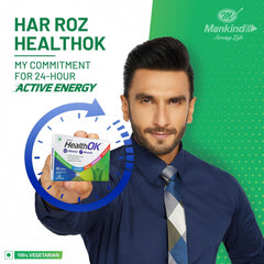 Mankind's Health Ok Multivitamin With Natural Ginseng & Taurine Power Lemon Flavour , 100% Vegetarian | 10 Tablets 50gm 0.1lbs , Each Pack Of 4