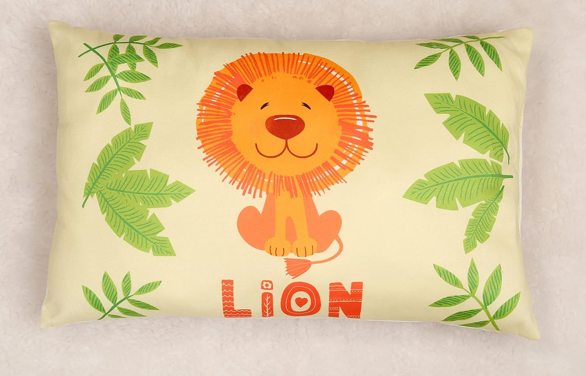 Cotton Baby Pillow With Super Soft Imported Fabric, 1 Month To 5 Year Kids Pillows - 12 X 18 Inch | Animal & Cartoon Prints, Kid Pillow For Sleep, Bed Set, Head Shaping, Neck Support