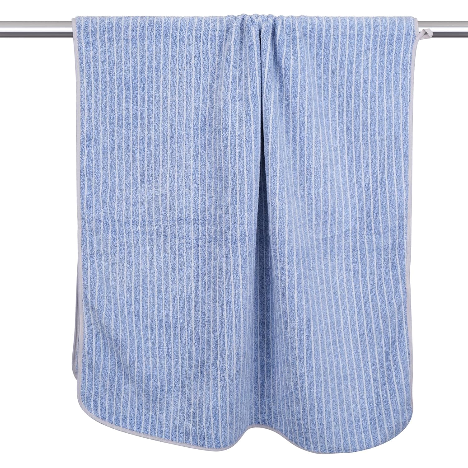 Black Gold The Finer Touch Microfiber Striped Hand Towel 800 Gsm | Soft & Quick Dry, Lightweight & Absorbent Face Towel (Blue) - Pack Of 4