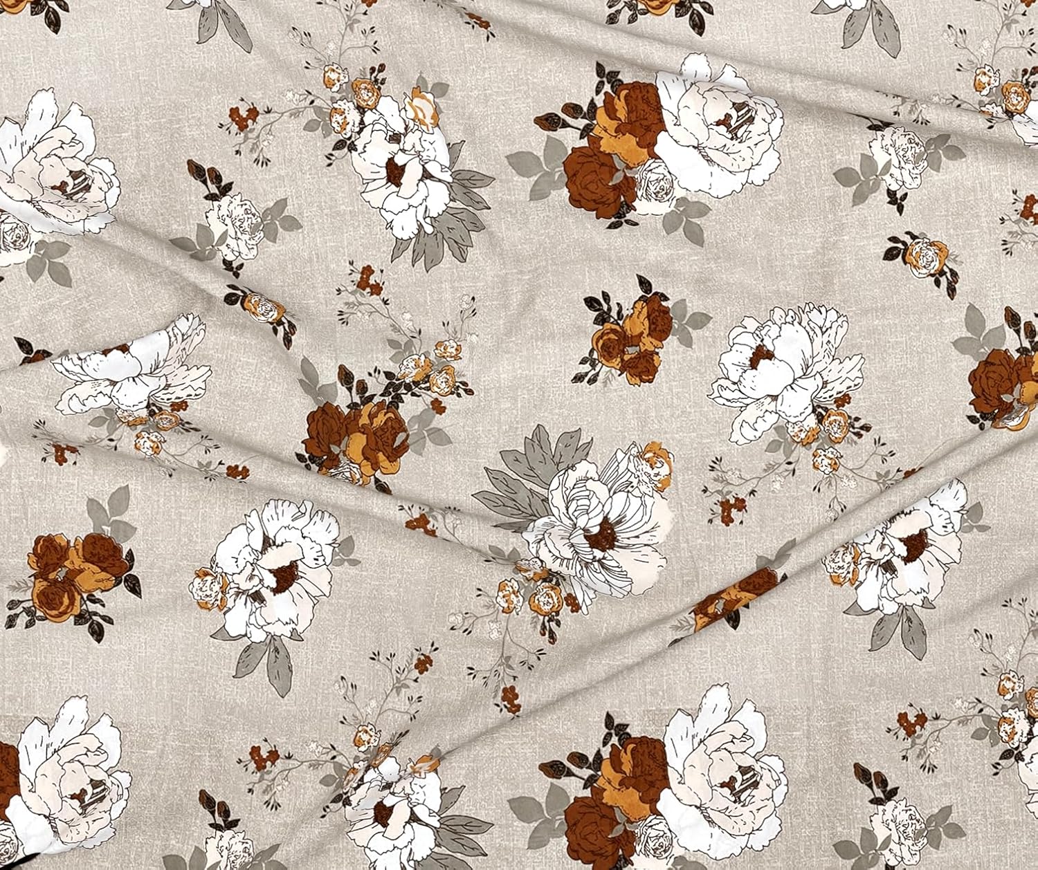 100% Cotton 1 Bedsheet For Single Bed With 1 King Size Pillow Covers Soft | 60 X 90 Inches, Beige & Brown - Soft & Smooth To The Touch