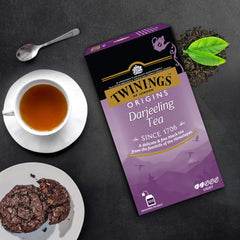 Twinings Origins Darjeeling Tea - 200gm, 7.05 Ounce, 100 Envelope Tea Bags | Delicate & Subtle Black Tea - Light Strength Premium Black Tea, High Caffeine